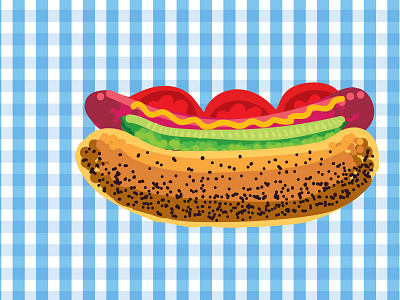 Loaded Chicago Dog food illustration vector