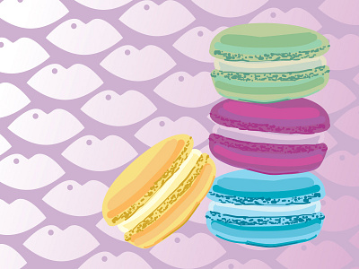 Macarons cookies food icon illustration pastels vector