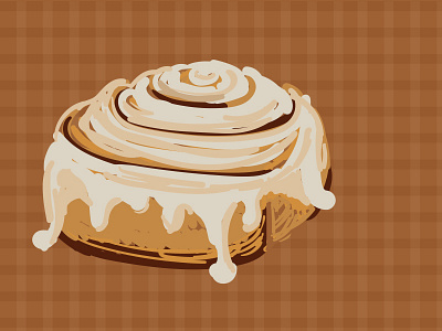 Cinnamon roll food illustration vector