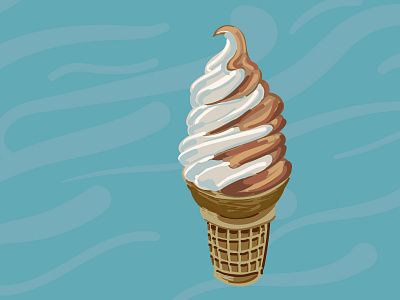 Twist Cone food ice cream illustration vector wacom