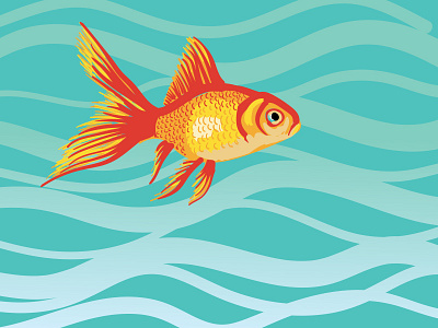 Goldfish animal fish icon illustration vector