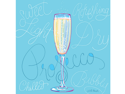 Prosecco cocktail drinks illustration lettering prosecco vector