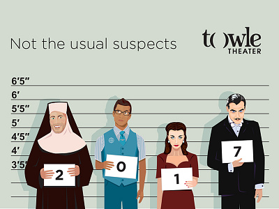 Not the Usual Suspects character illustration people vector
