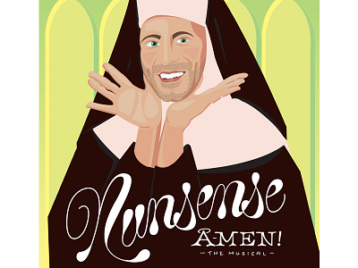 Nunsense A-Men! illustration lettering theater vector