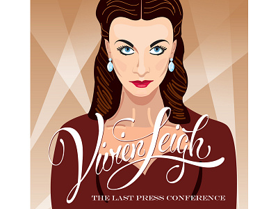 Vivien Leigh illustration lettering theater vector