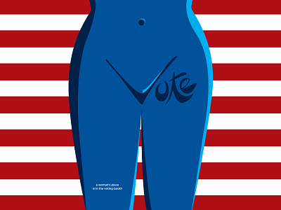 A Woman's Place is in the Voting Booth election flag patriotic vote woman