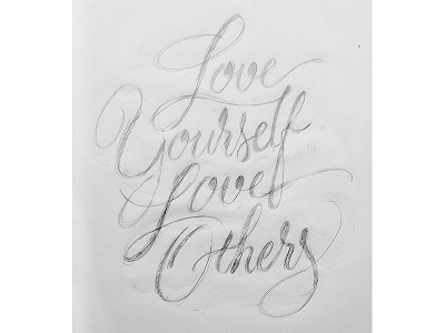 Love Yourself flourish lettering script