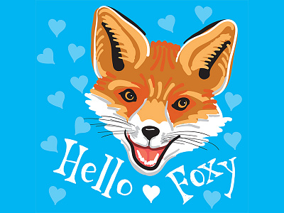 Foxy animal fox illustration lettering vector