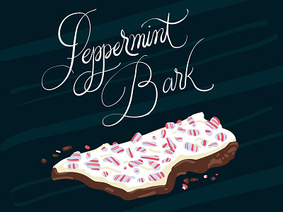 Peppermint Bark Candy candy chocolate food holiday lettering mint peppermint sweets vector