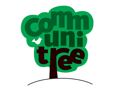 Communitree Logo concept bird community green logo tree