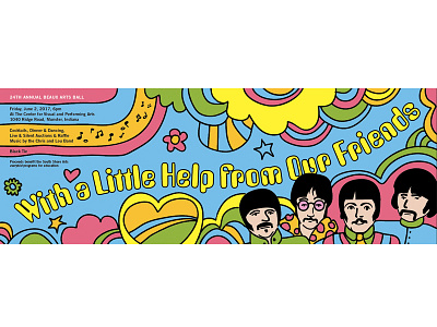 Invitation with a Beatles theme