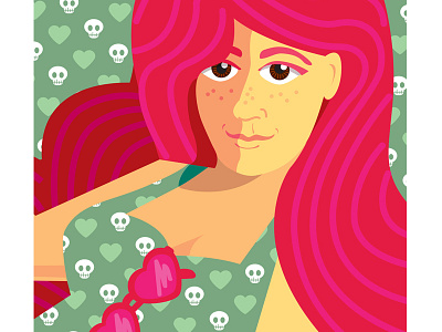 Self Portrait illustration selfie summer vector