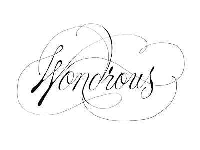 Wondrous Lettering bespoke calligraphy cartouche flourish lettering script