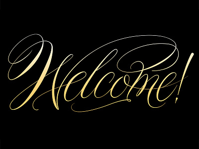 Welcome! flourish lettering script vector