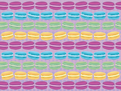 Repeat Pattern Macarons food illustration pattern