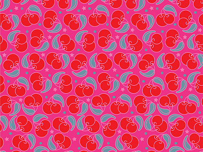 Repeat Pattern Cherries cherries food illustration pattern