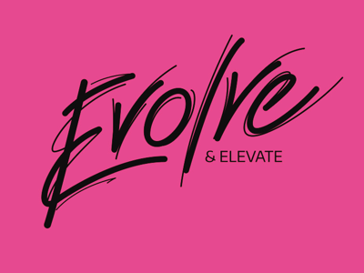 Evolve & Elevate Fitness studio fitness lettering logo