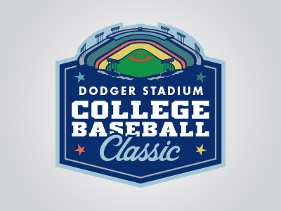 Dodger Stadium College Baseball Classic college baseball custom lettering dodger stadium event branding logo