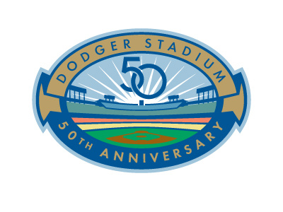 Dodger Stadium 50th Anniversary Logo dodgers logo los angeles mlb sports