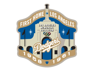 Los Angeles Dodgers Coliseum Game Logo coliseum dodgers logo los angeles mlb sports