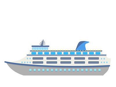 Cruise Ship 2d branding design flat graphic icon illustration logo vector