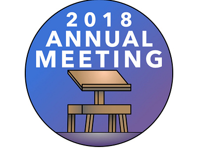 Annual Meeting Button annual branding convention design flat graphic design icon illustration lectern logo meeting podium program talk vector