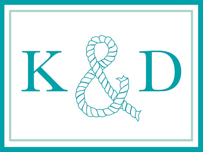 Katy & Doug Monogram brand clean design identity invitation logo monogram nautical simple stationery wedding
