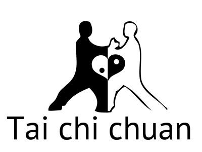 Tai chi logo art blackwhite logo martial taichi