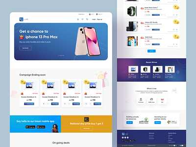 Landing page branding design ux vector