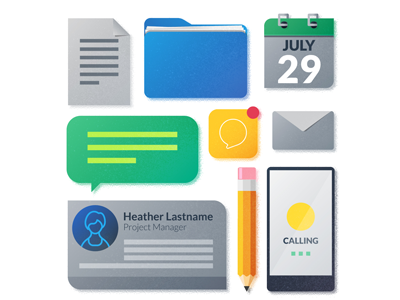 Icon Design animation calendar chat design folder icon motion notification pencil phone