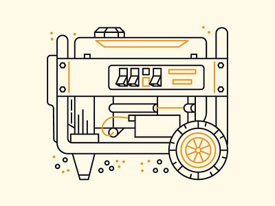 ⚡ The Generator ⚡ icon illustration industrial linework machine tools