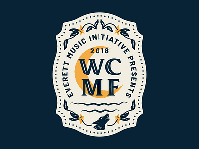 🌙🐺 Wild Coyote Music Festival badge country coyote folk moon music festival washington western