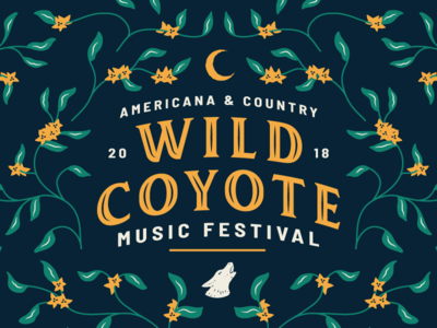 🌼🌱 Wild Coyote Filigree americana coyote filigree floral folk illustration music festival