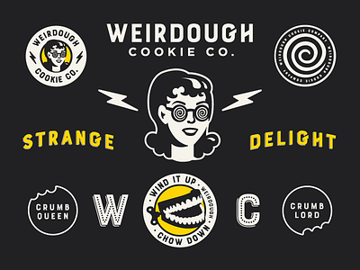 Weirdough - Identity badge brand brooklyn cookie design illustration lightning new york nyc punk typography