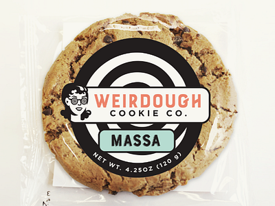 Weirdough - Cookie Label badge brand brooklyn cookie design illustration new york nyc packaging typography weird