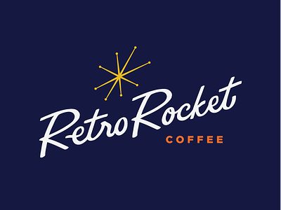 RetroRocket - Brandmark branding coffee design handletter identity logo mid century retro script wordmark