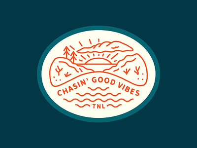 Chasin' Good Vibes Patch badge good vibes illustration lake linework nevada patch tahoe