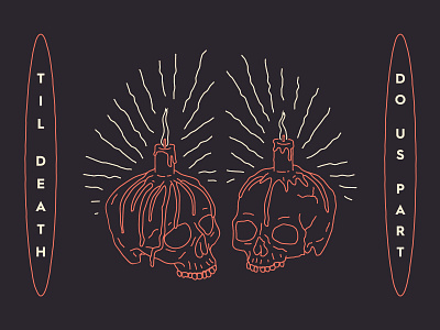 'Til Death branding brooklyn candles illustration linework lovers marriage monoline nevada occult skulls