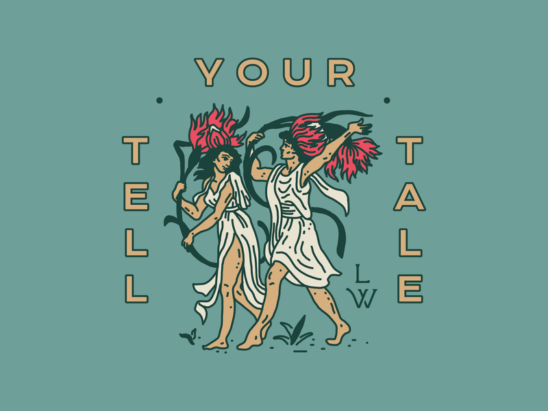 Little Wild - Tell Your Tale art badge branding brooklyn design drawing flowers handdrawn identity illustration linework nevada newyork reno storybook