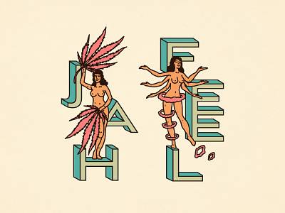 Jah Feel branding california cannabis design farms identity illustration linework packaging psychadelic psychedelic smoke tahoe typography