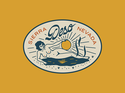 Deso Hot Springs Patch badge design hot springs illustration linework nevada patch woman