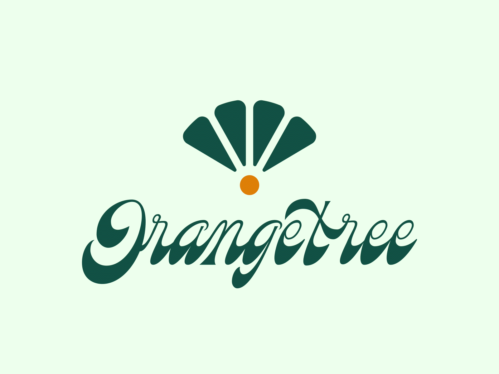 Orangetree 70s badge branding brooklyn custom lettering identity design lettering nevada orange script tree