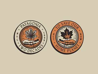 Patagonia UWS20 - Stickers autumn badge brooklyn design handmade illustration leaf linework nyc sticker terracotta