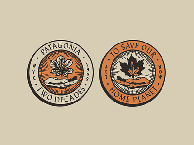 Patagonia UWS20 - Stickers autumn badge brooklyn design handmade illustration leaf linework nyc sticker terracotta