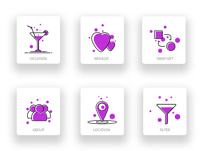 Icon Design drawing filter group icon illustration line location occation purple swap wishlist