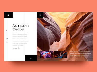 Antelope Canyon antelope canyon clean design place typogrphy web