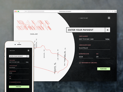 The DAMN Pop Up Check Out Page check out checkout daily ui damn design kendrick lamar mobile payment ui ux web