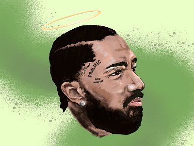 RIP Nipsey Hussle digital painting hip hop illustration nipsey hussle portrait procreate rapper realism rip