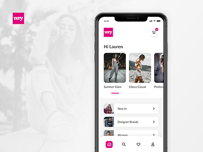 Very Mobile App - Shop The Look android app app design apple basket cards fashion ios mobile mobile ui nav shop direct shopping slider very