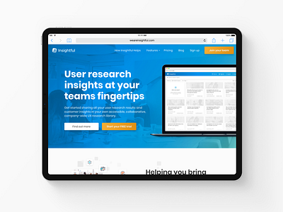 Insightful Homepage - User Research & Insight Library design and built designer desktop features homepage insight mobile pricing research researchlibrary responsive saas signin signup team ui uidesign userresearch ux uxdesign